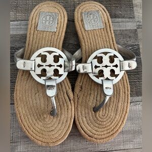 Tory Burch Metallic and Tan Sandals